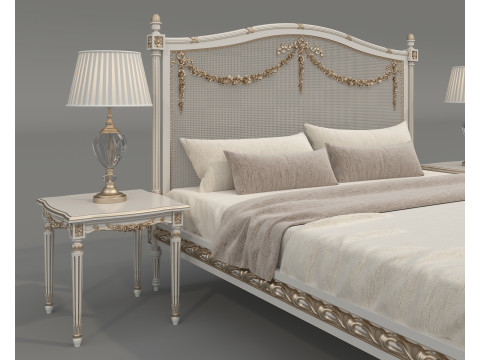 Classic European Style Bed Set 73 3D 모델