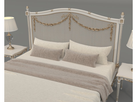 Classic European Style Bed Set 73 3D 모델