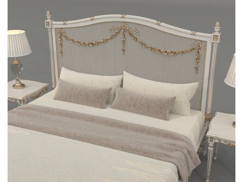 Set letto classico in stile europeo 73 Modello 3D
