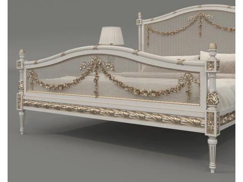 Set letto classico in stile europeo 73 Modello 3D