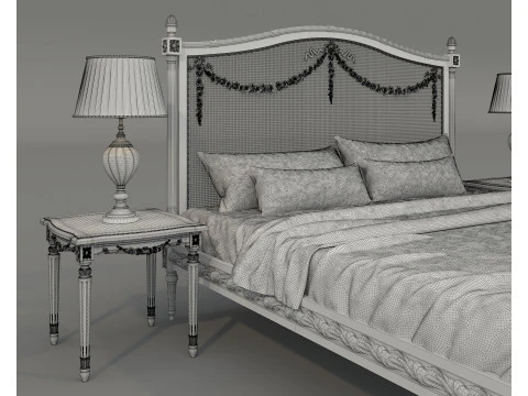 Set letto classico in stile europeo 73 Modello 3D