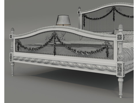 Classic European Style Bed Set 73 3D 모델