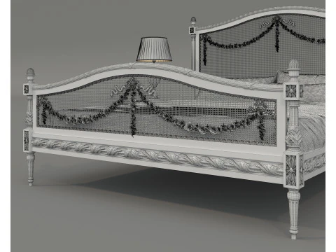 Set letto classico in stile europeo 73 Modello 3D