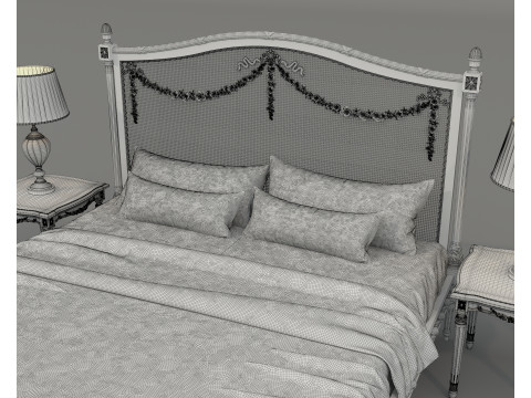 Classic European Style Bed Set 73 3D 모델