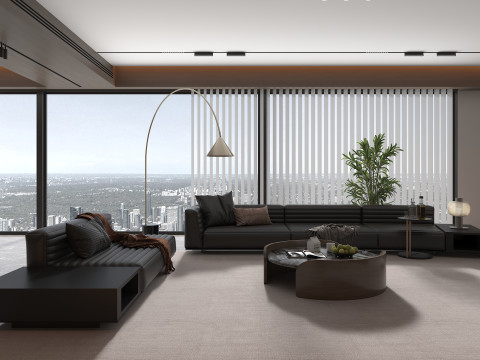Living Room and Kitchen Scene 5 Model 3D