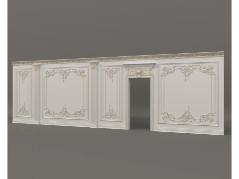 Listwy ścienne w klasycznym stylu francuskim 55 Model 3D