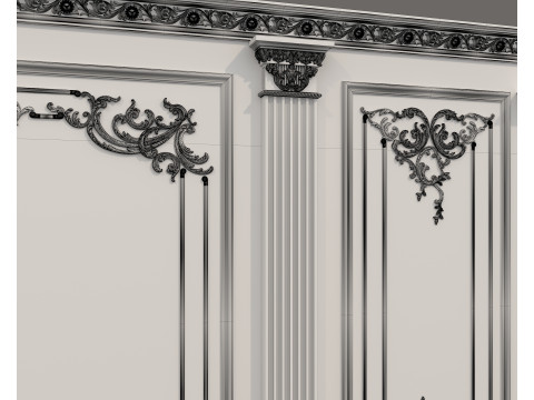 Wall Molding in Classic French Style 55 3D Model