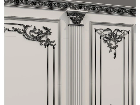 Listwy ścienne w klasycznym stylu francuskim 55 Model 3D