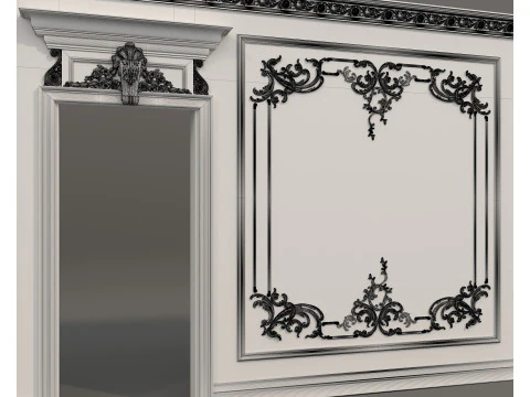 Listwy ścienne w klasycznym stylu francuskim 55 Model 3D