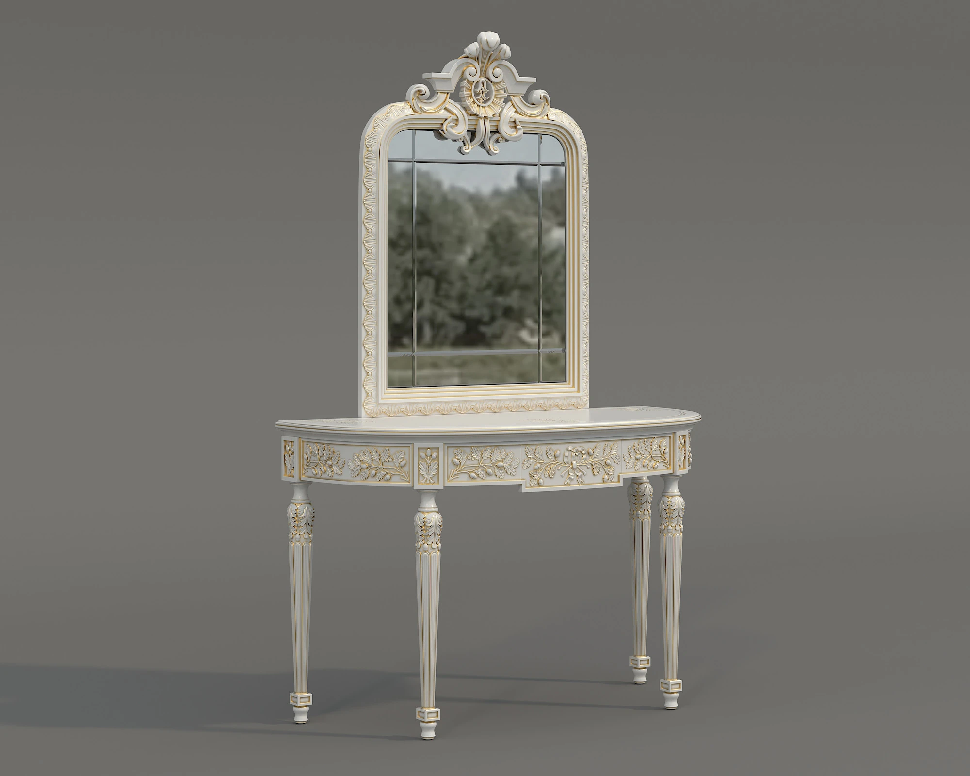Classic European Style Console Table 21 3D Model .c4d .max .obj .3ds .fbx .stl .blend 
