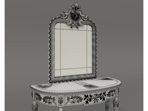 Classic European Style Console Table 21 3D Model