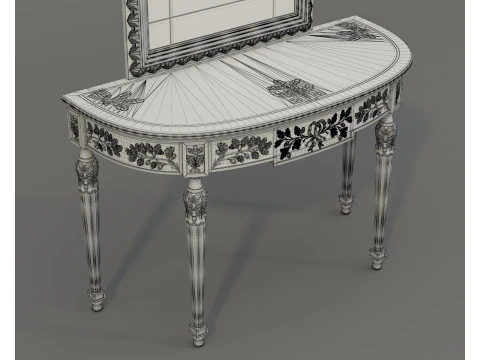 Classic European Style Console Table 21 3D Model
