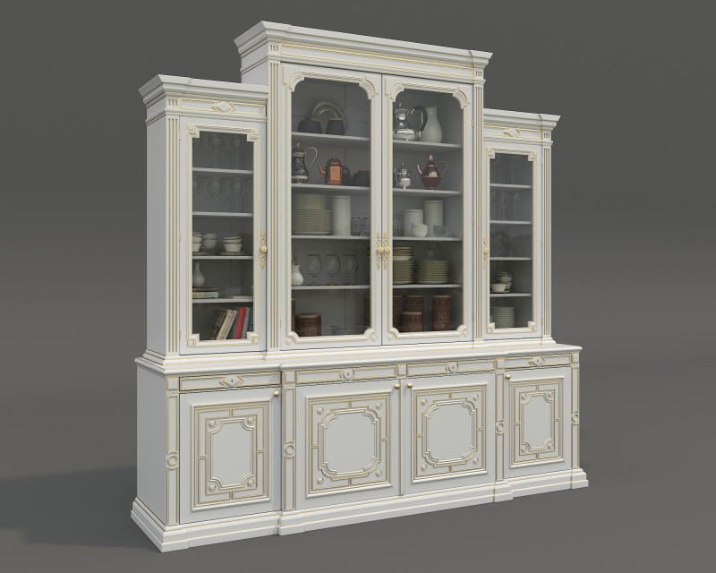 Classic Display Cabinet and Decoration 15 3D 모델 .c4d .max .obj .3ds .fbx .stl .blend 