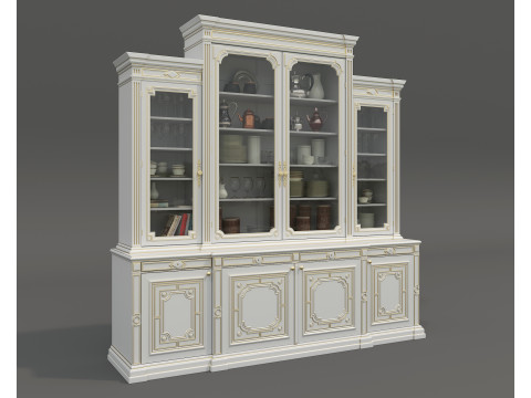 Classic Display Cabinet and Decoration 15 3D Model
