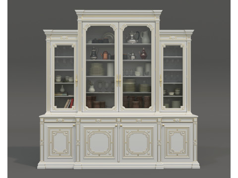 Classic Display Cabinet and Decoration 15 3D 모델