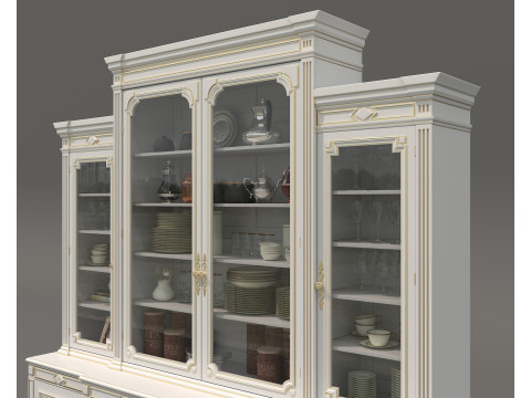 Classic Display Cabinet and Decoration 15 3D 모델