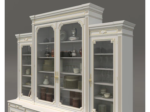 Classic Display Cabinet and Decoration 15 3D Model