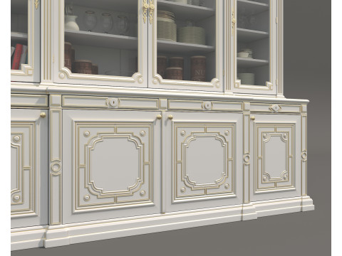 Classic Display Cabinet and Decoration 15 3D 모델
