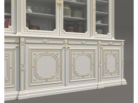 Classic Display Cabinet and Decoration 15 3D Model
