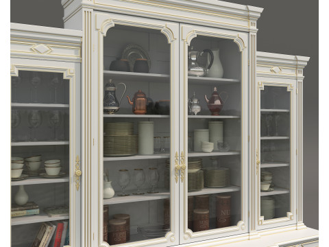 Classic Display Cabinet and Decoration 15 3D 모델