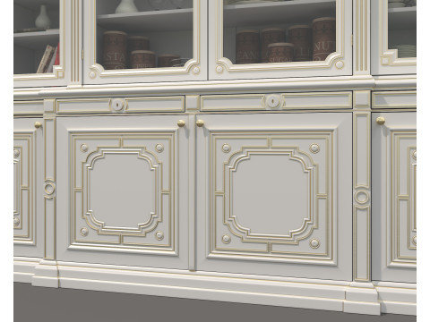 Classic Display Cabinet and Decoration 15 3D 모델