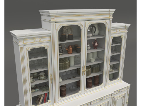 Classic Display Cabinet and Decoration 15 3D 모델