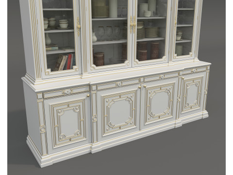 Classic Display Cabinet and Decoration 15 3D 모델
