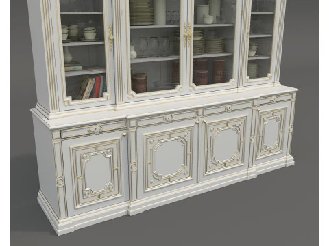 Classic Display Cabinet and Decoration 15 3D Model