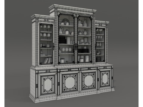 Classic Display Cabinet and Decoration 15 3D 모델