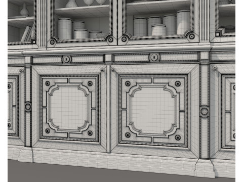 Classic Display Cabinet and Decoration 15 3D 모델