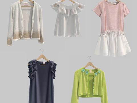 &Ccedil;ocuk Giyim Koleksiyonu 2 3D Model