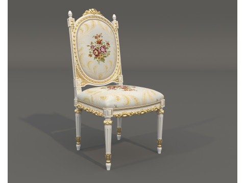 Classic European style Dining Table and Chairs 63 3D Модель