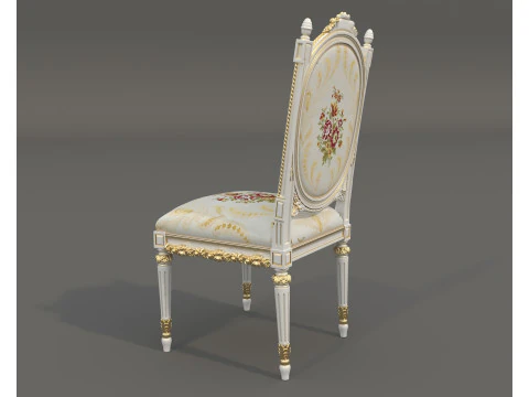 Classic European style Dining Table and Chairs 63 3D Model