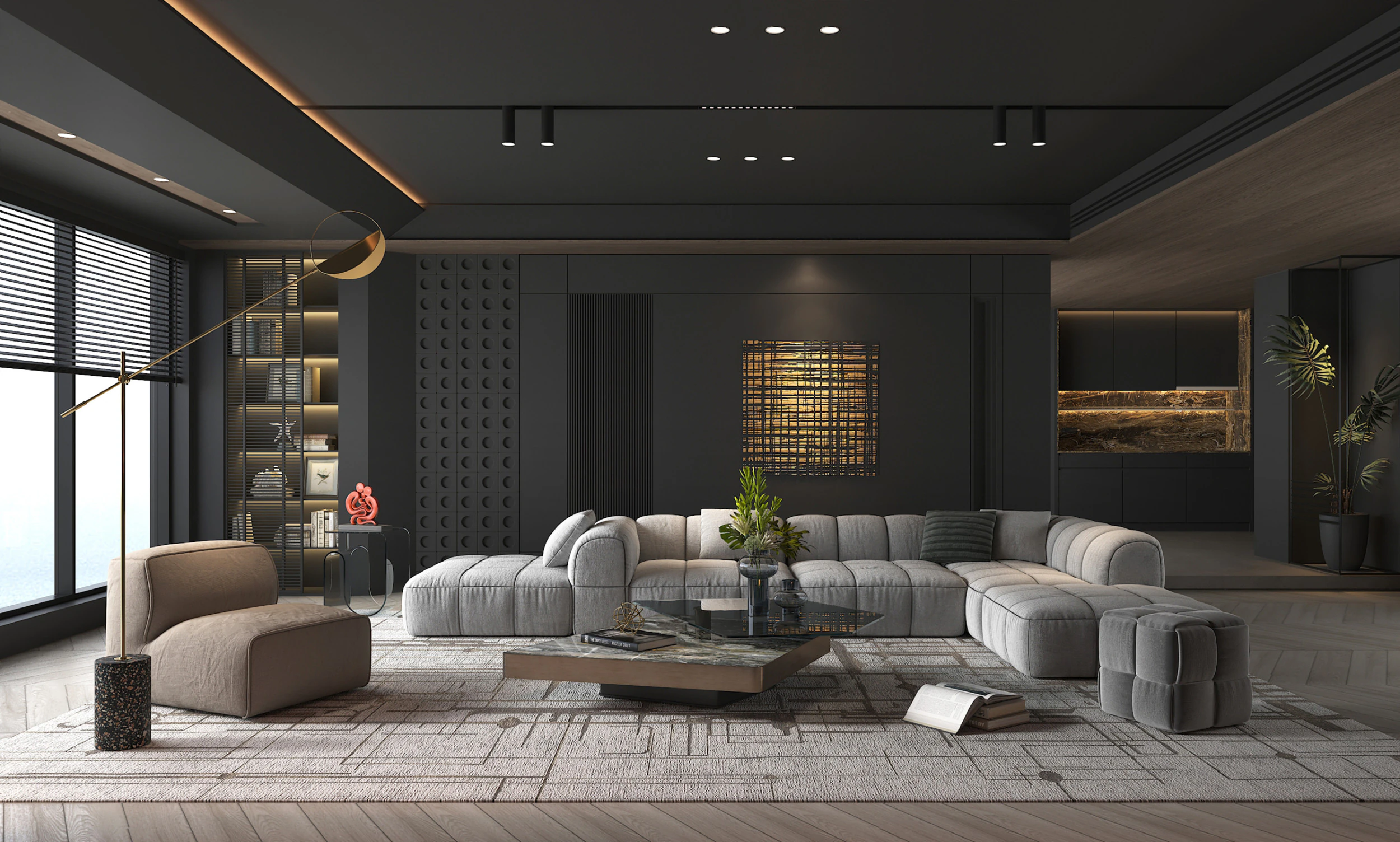 Living Room Scene 21 3D Model .c4d .max .obj .3ds .fbx .stl .blend 