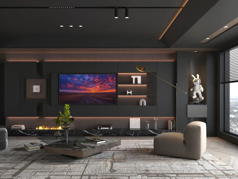 Living Room Scene 21 3D Model