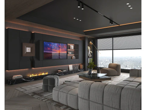 Living Room Scene 21 3D Model