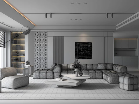 Living Room Scene 21 3D Model
