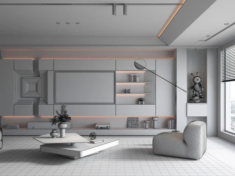 Living Room Scene 21 3D Model