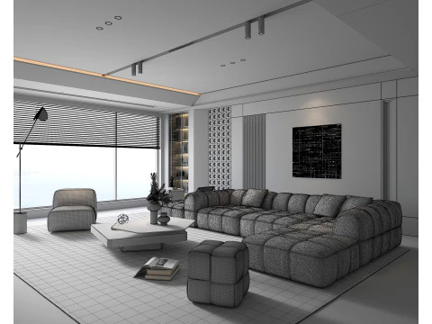 Living Room Scene 21 3D Model