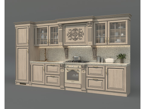 Classic European Style Kitchen Cabinet 24 3D Model