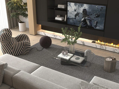 Living Room Scene 22 3D Model