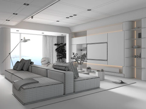 Living Room Scene 22 3D Model
