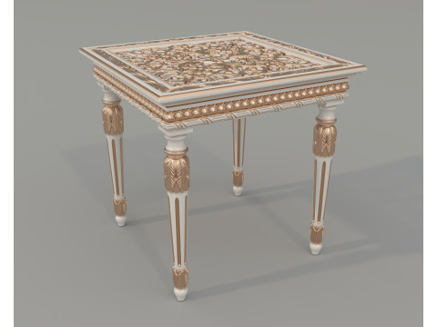 Classic European Style Coffee Table and Armchair 35 Model 3D