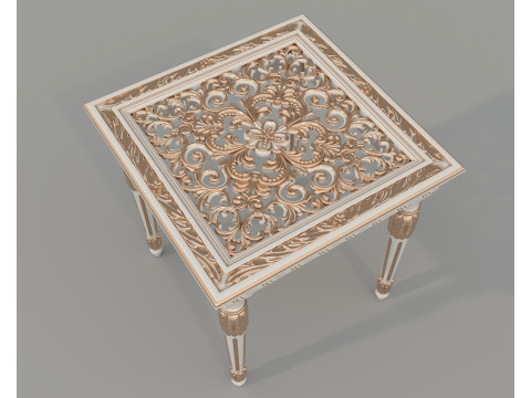 Classic European Style Coffee Table and Armchair 35 Model 3D