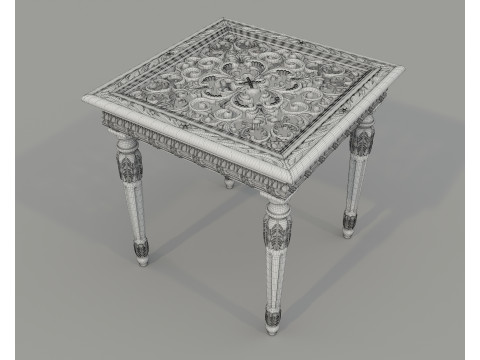 Classic European Style Coffee Table and Armchair 35 Model 3D