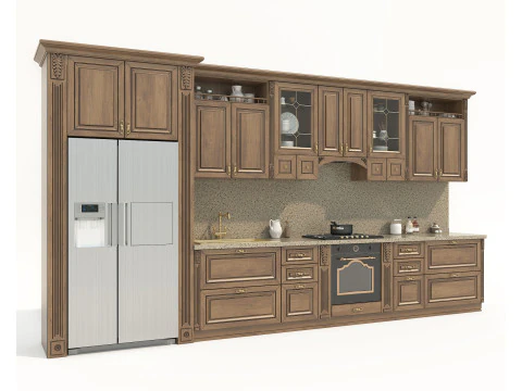 Mobile da cucina classico in stile europeo 25 Modello 3D