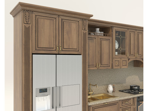 Classic European Style Kitchen Cabinet 25 3D Model