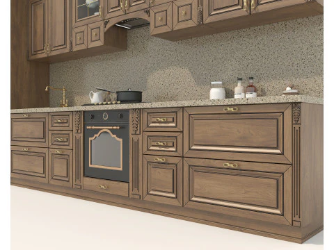 Mobile da cucina classico in stile europeo 25 Modello 3D
