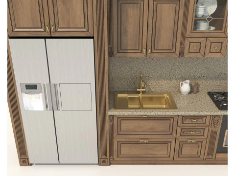 Mobile da cucina classico in stile europeo 25 Modello 3D
