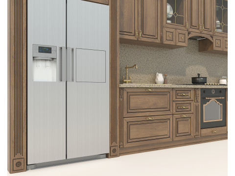 Classic European Style Kitchen Cabinet 25 3D Model